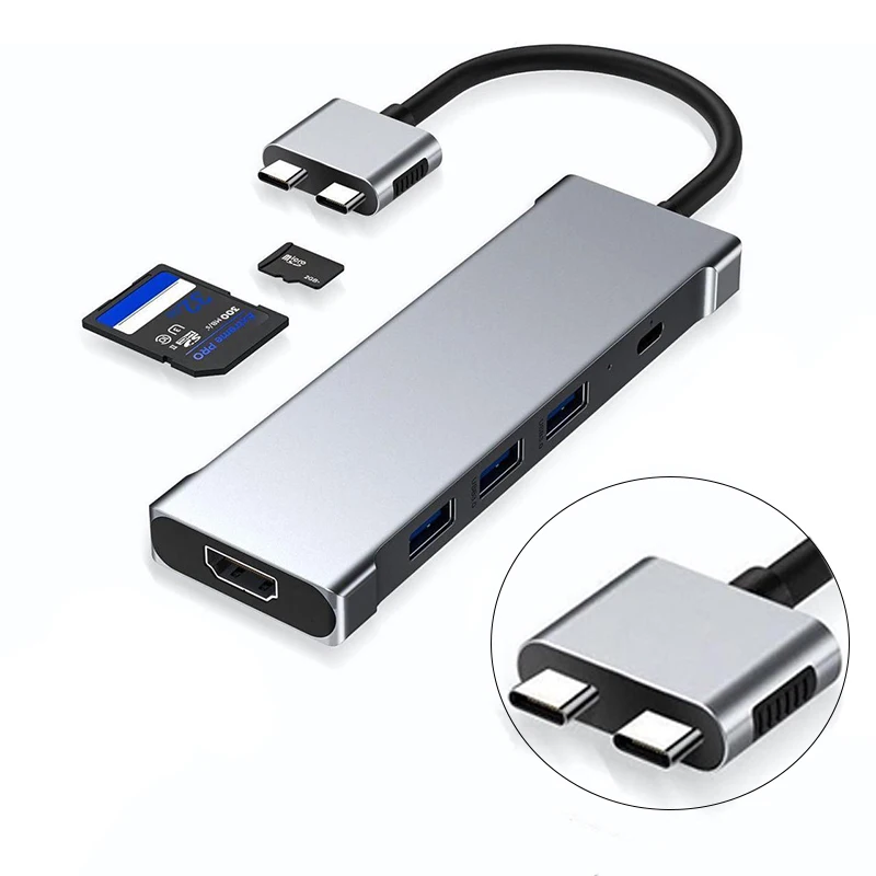Заводская цена 5-в-1 USB C концентратор Док-Станция HDMI 4K USB3.0 + USB2.0 Type для компьютера ноутбука