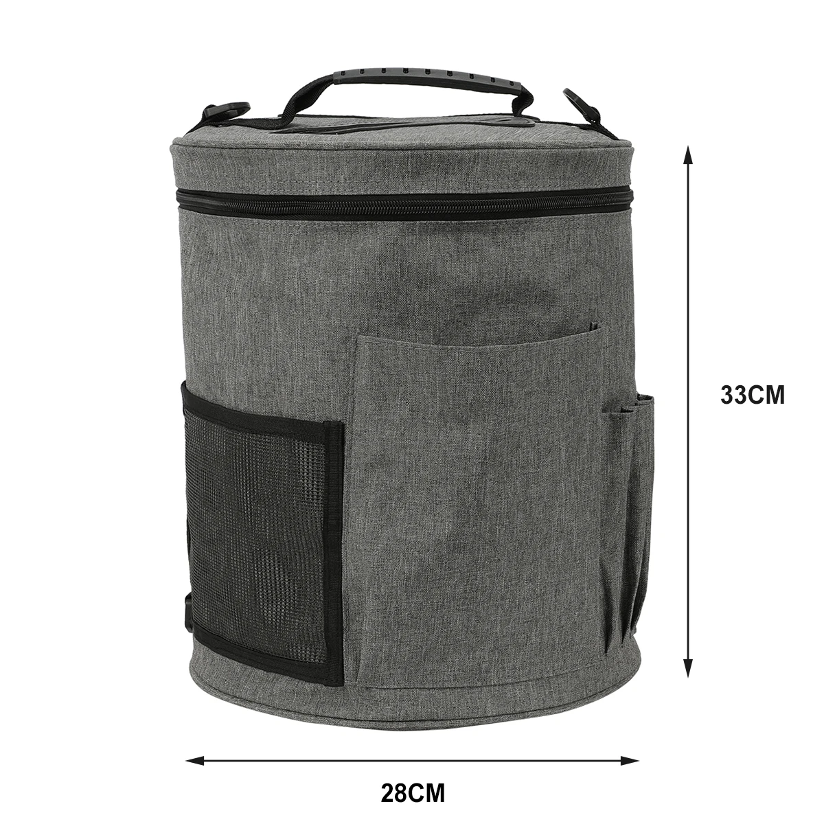 Large Capacity Portable Yarn Storage Knitting Tote Organizer Bag With Pockets for Crochet Hooks & Knitting Needles