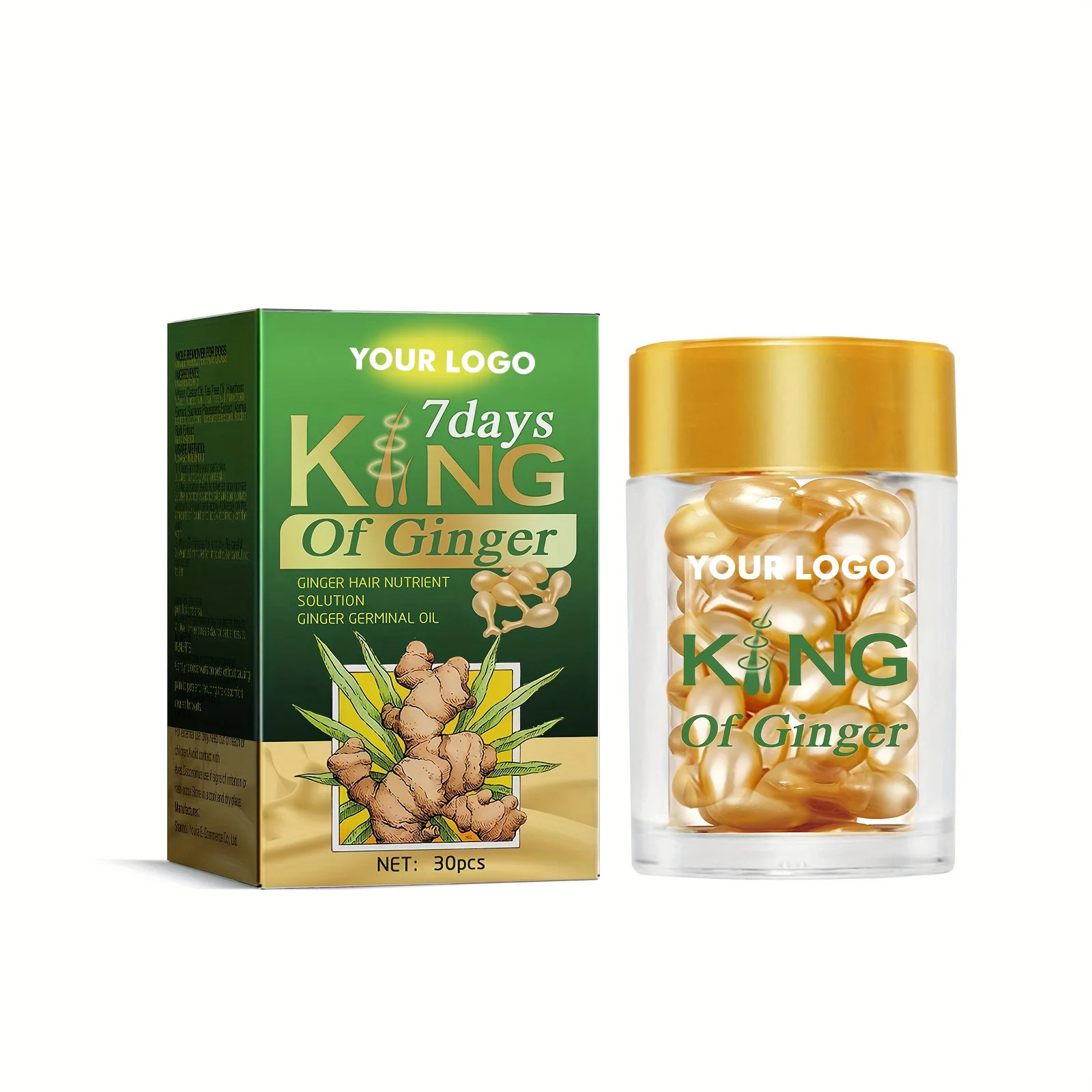 OEM/ODM Ginger Hair Care Essence Strengthening Capsules with Rosemary Seeds Healthy Penetration Scalp Massage Care