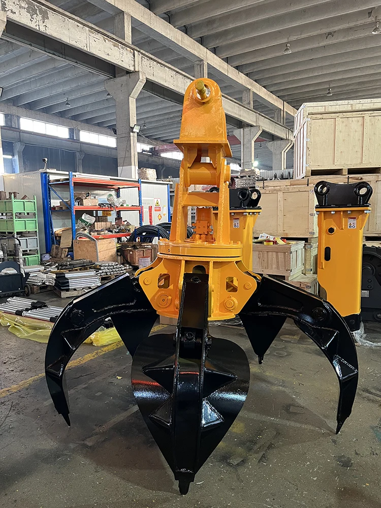 Excavator attachments steel scrap grabber Make Steel Scrap Yards hydraulic orange peel grapple