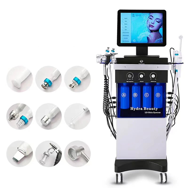 Hot Sale Multifunctional Beauty Salon Use 10 in 1 h2o2 Hydra Microdermabrasion Machine Water Oxygen Facial Machine