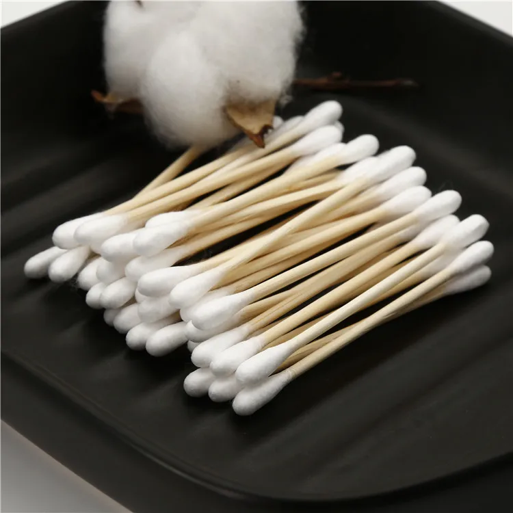 200pcs eco friendly baby bamboo stick cotton swab ear cleaning cotton buds