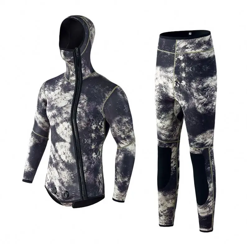 2023 Custom Camo Print Neoprene Men Wetsuit 3mm with Head Cover Thickened Durable Spearfishing Triathlon Wetsuit