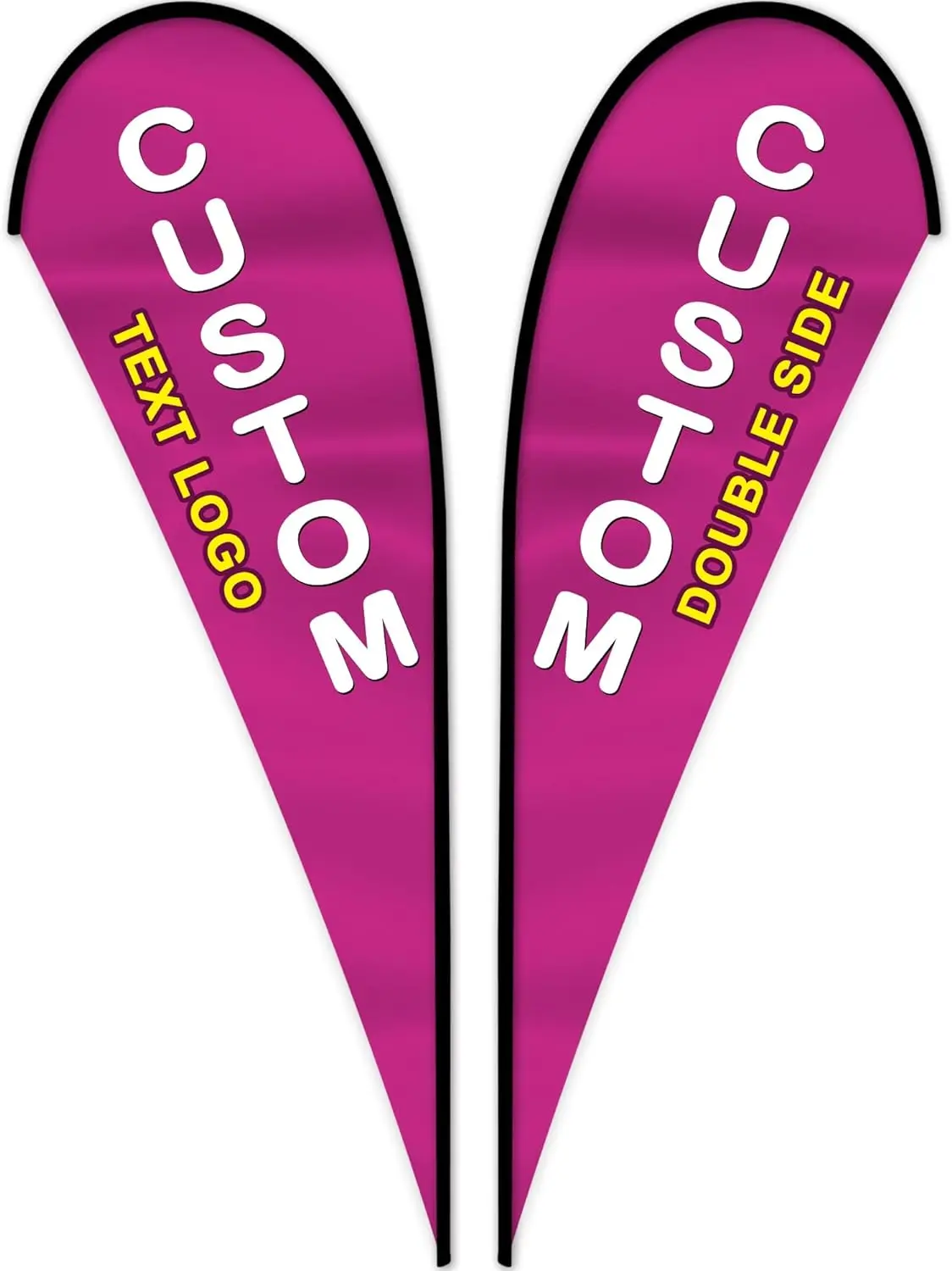 Hot Sale  flying banner promotion custom printed advertising knife type teardrop flag bow beach flag with corss base