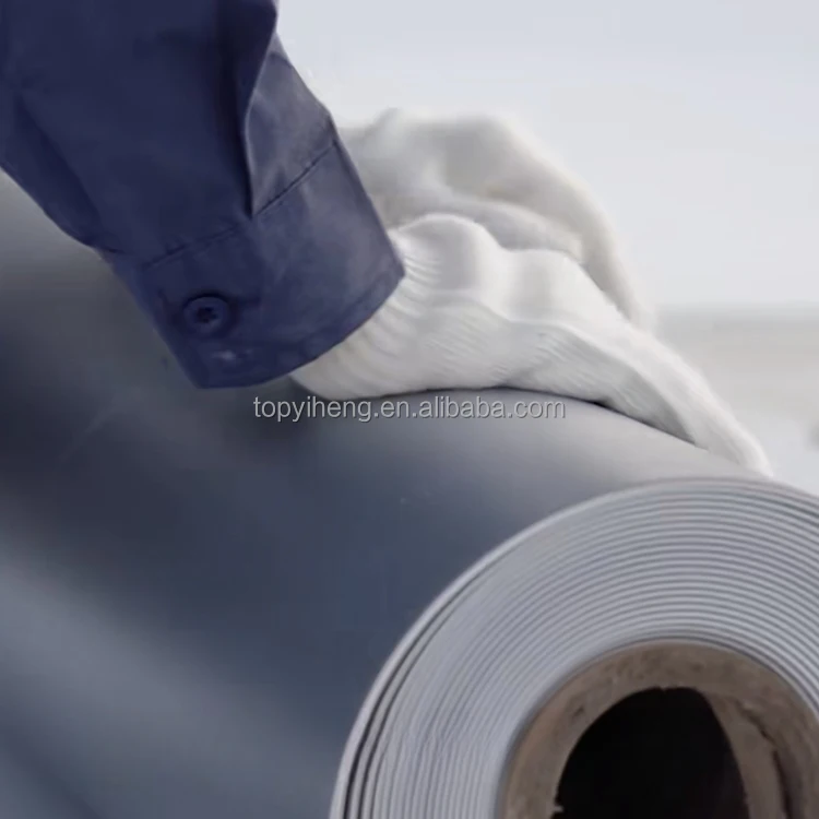 Fabric Reinforced Roll Tpo Waterproof Roofing Membrane 1.2mm Polyester Felt Composite Fiberglass Blue Material