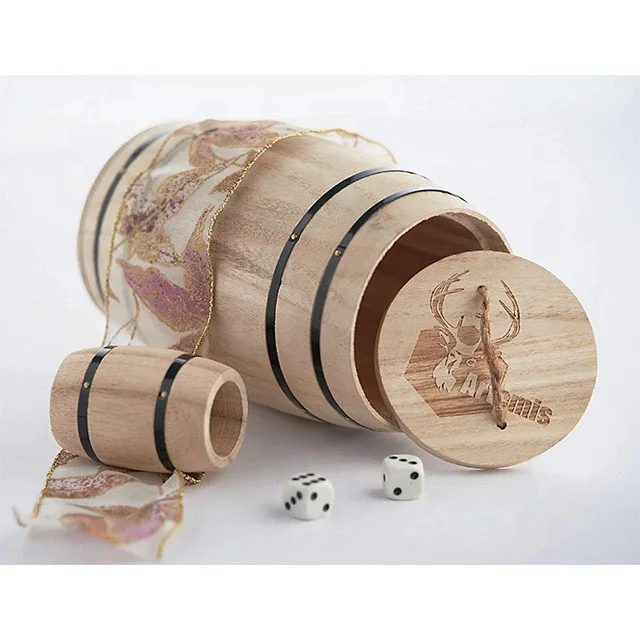 
Factory custom wooden mini Western Theme Barrel Containers Store coffee beans and decorate products 