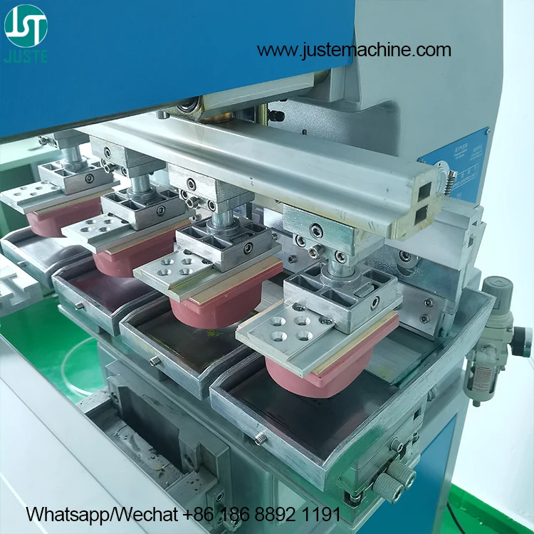 Mechanical Inkwell Pad Printer 4 Colours Mini Shuttle Remover Round Metal Tray Pad Printing Machine For Usb Cube Toy Faience