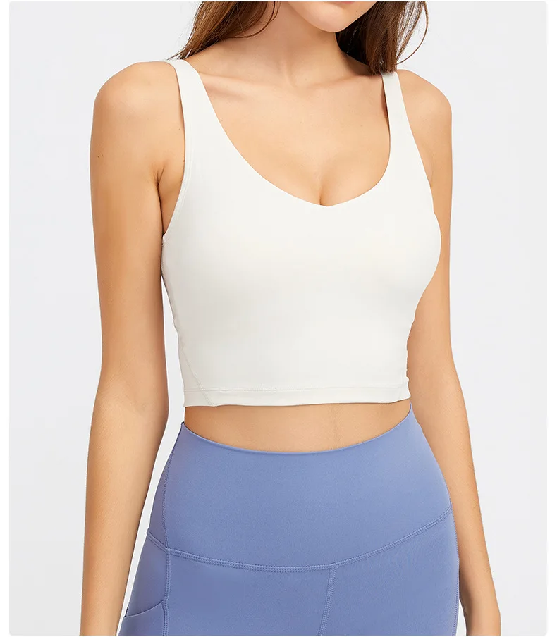 S2054 Lulu Buttery Soft Align Yoga Push Up Tank Top Shock Proof Fitness Yoga Crop Top longline sports bra  Activewear gym wear