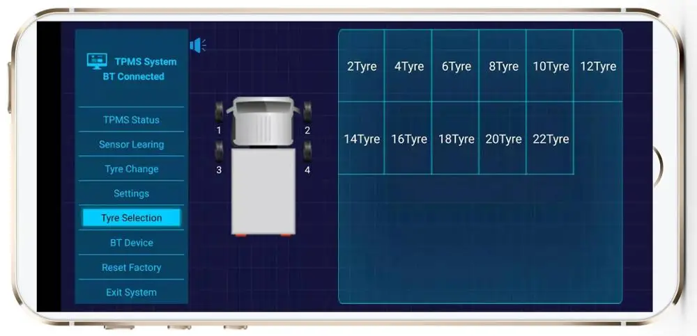 tpms 6 external wheel external otr truck IOS Android smart mobile phone tpms for truck trailer tractor bus mining