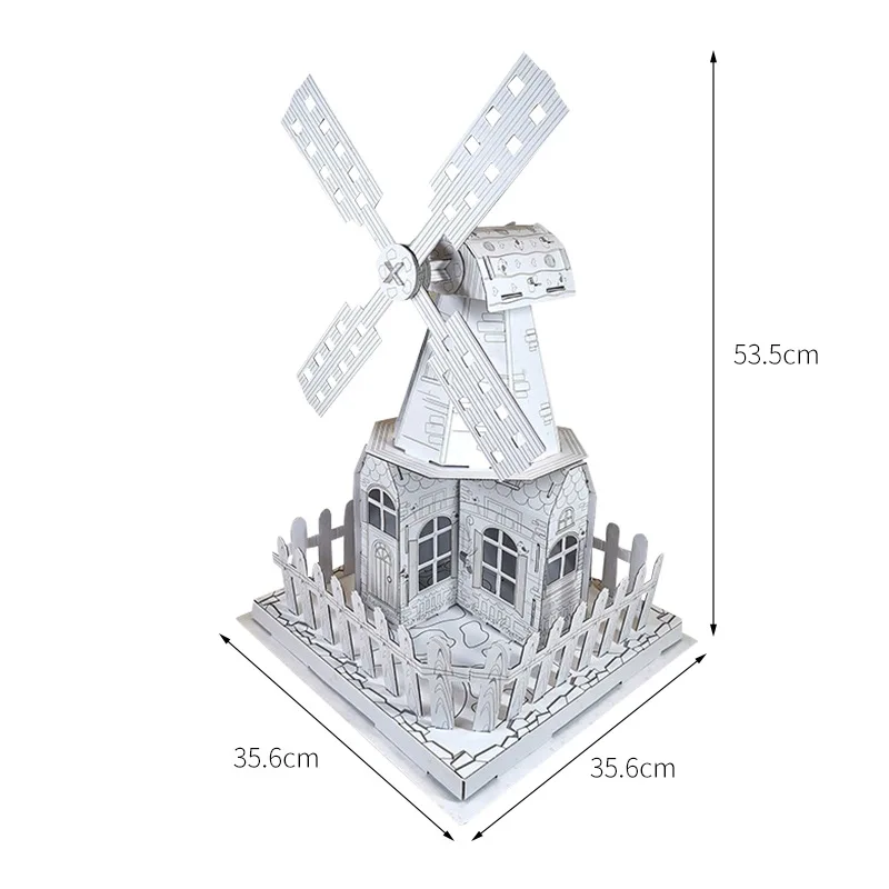 Windmills Assembled 3D Cardboard Windmill Toys For Children Entertainment While Educational