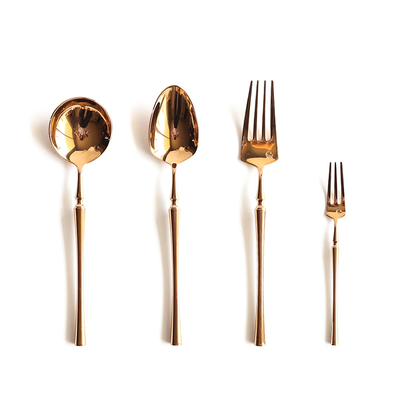 Best Selling Copper Cutlery Rose Gold Spoon and Fork Mirror Polish Flatware Set Stainless Steel