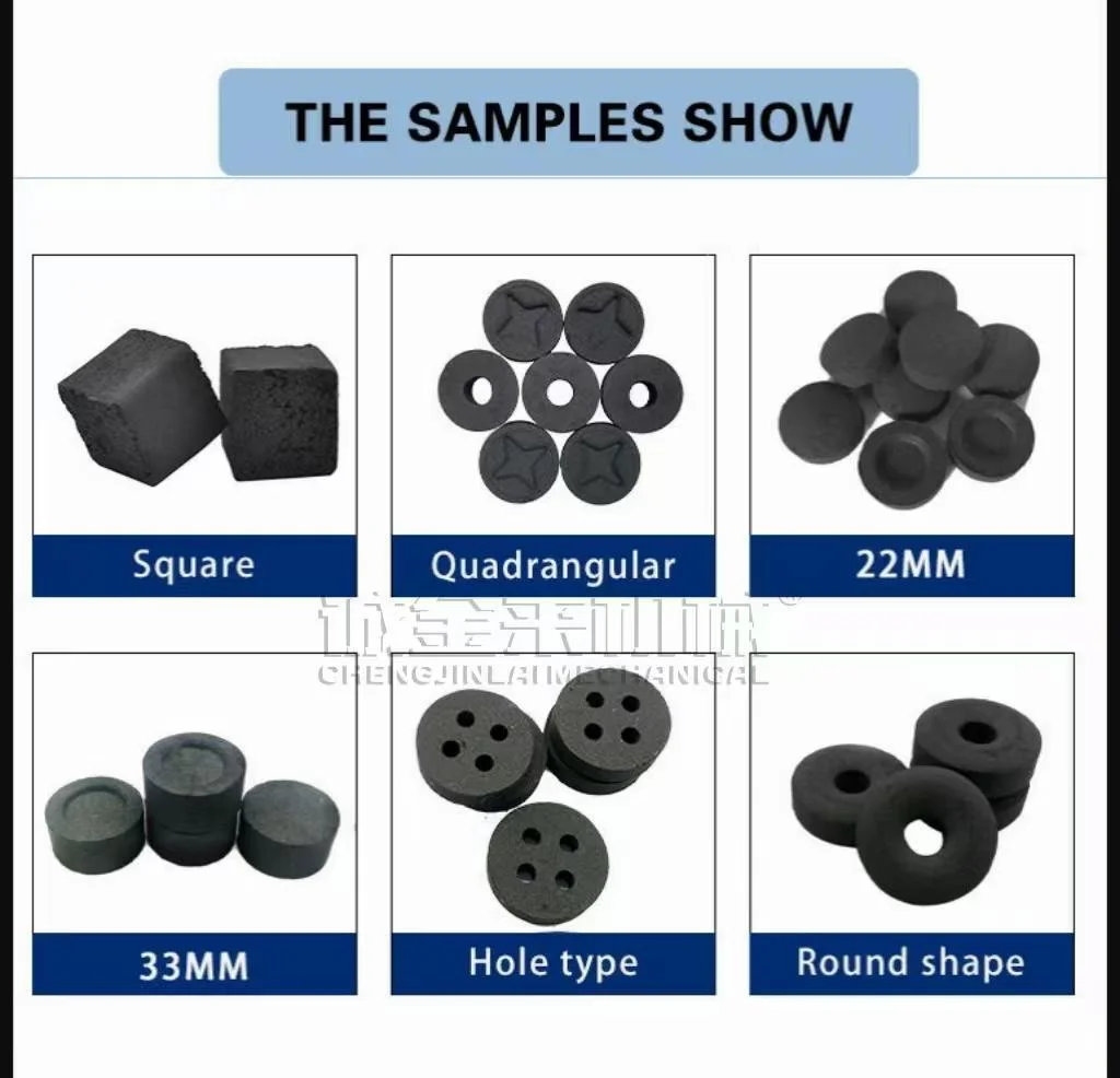 2024 New type barbecue charcoal production line Cube shape Shisha charcoal powder hookah charcoal briquette making machine