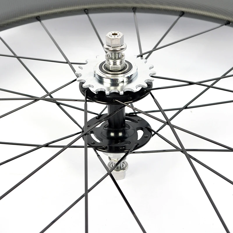 hot selling 3K UD 12K full carbon fiber wheels light spoke cycle wheelset integrated wheel for fixed bike