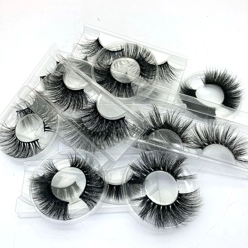 mink eyelashes custom package 3d 25mm full strip mink lashes russian strip eyelashes