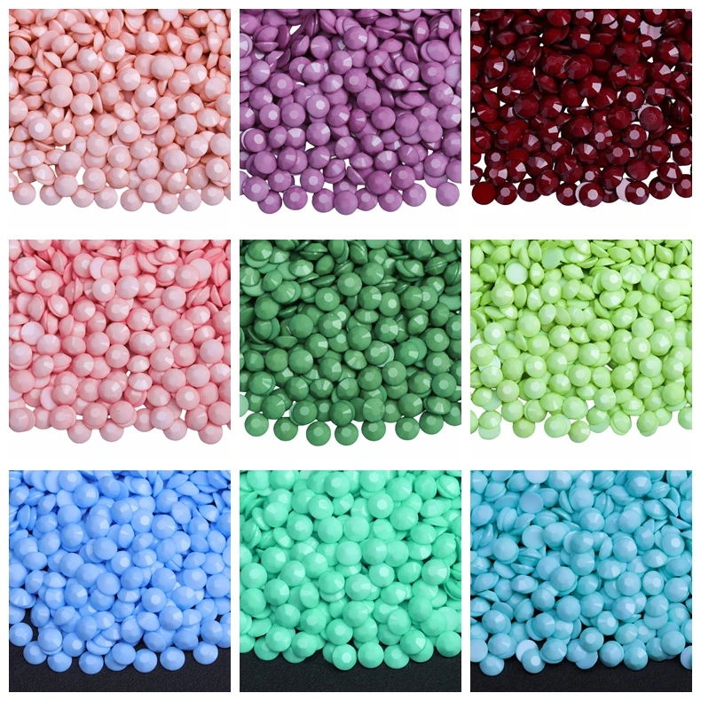 Juli New Arrival Jelly Solid Opaque Macaroon Color Non Hot Fix Stones Resin  Rhinestones for Glass Tumblers Crafts Shoes DI