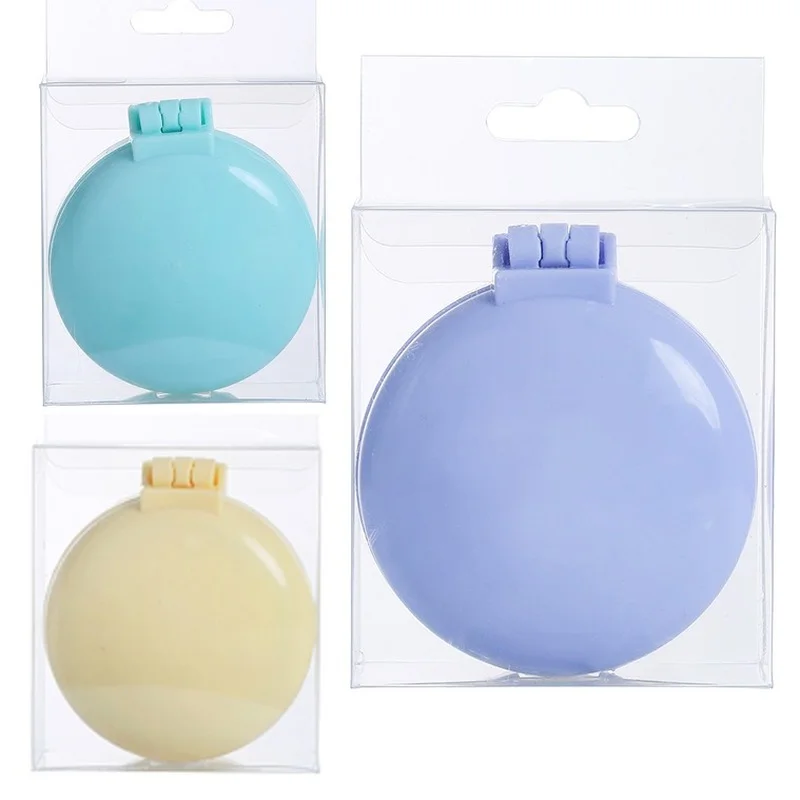 Portable Round Pocket Small Travel Massage Folding Comb Girl Hair Brush With Mirror Styling Tools Detangling hair combs