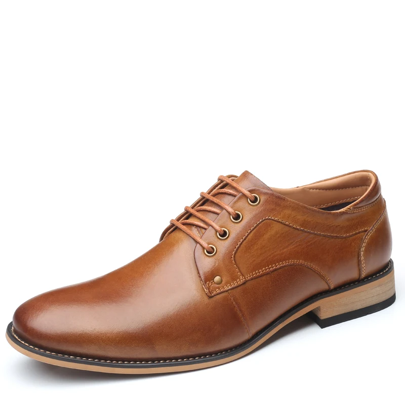 Shoes Genuine Cowhide Stylish Highend Leather No Laces For Winter Men Dress Shoe