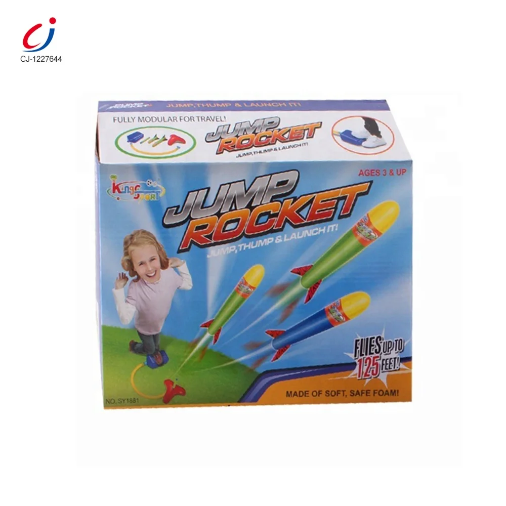 Soft foam Air pump rocket launcher toy flying stomp foam rocket toy