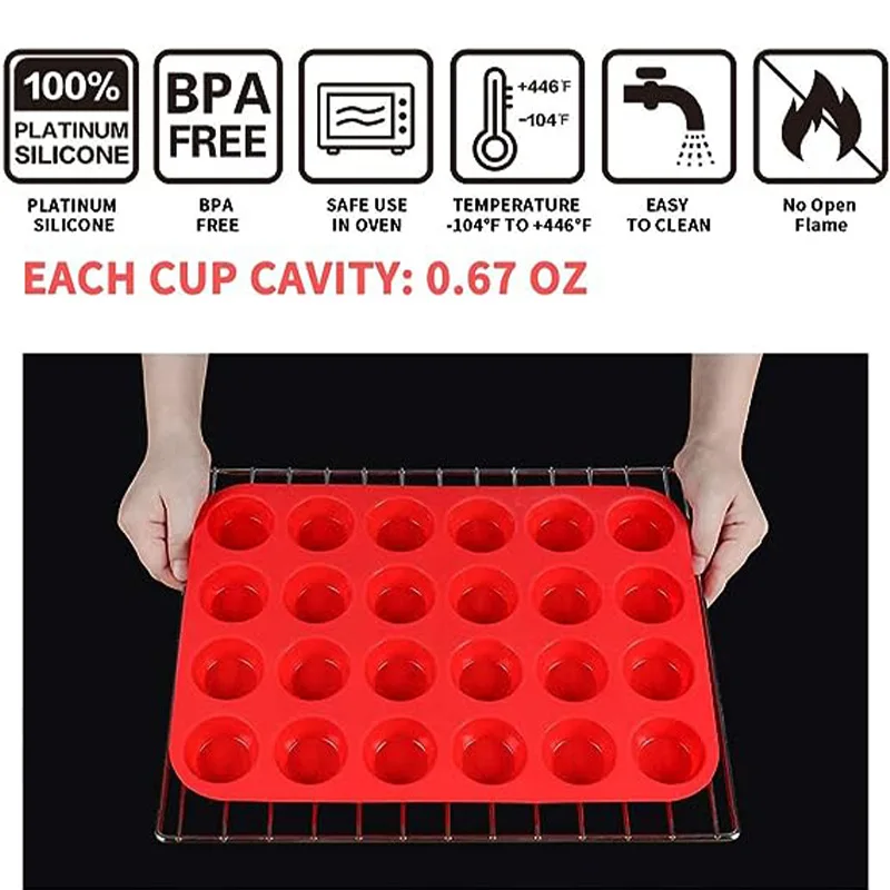 New Material Silicone Muffin Cupcake Molds BPA-free Dishwasher Safe High Temperature Resistant Silicone Pans Great For Muffins