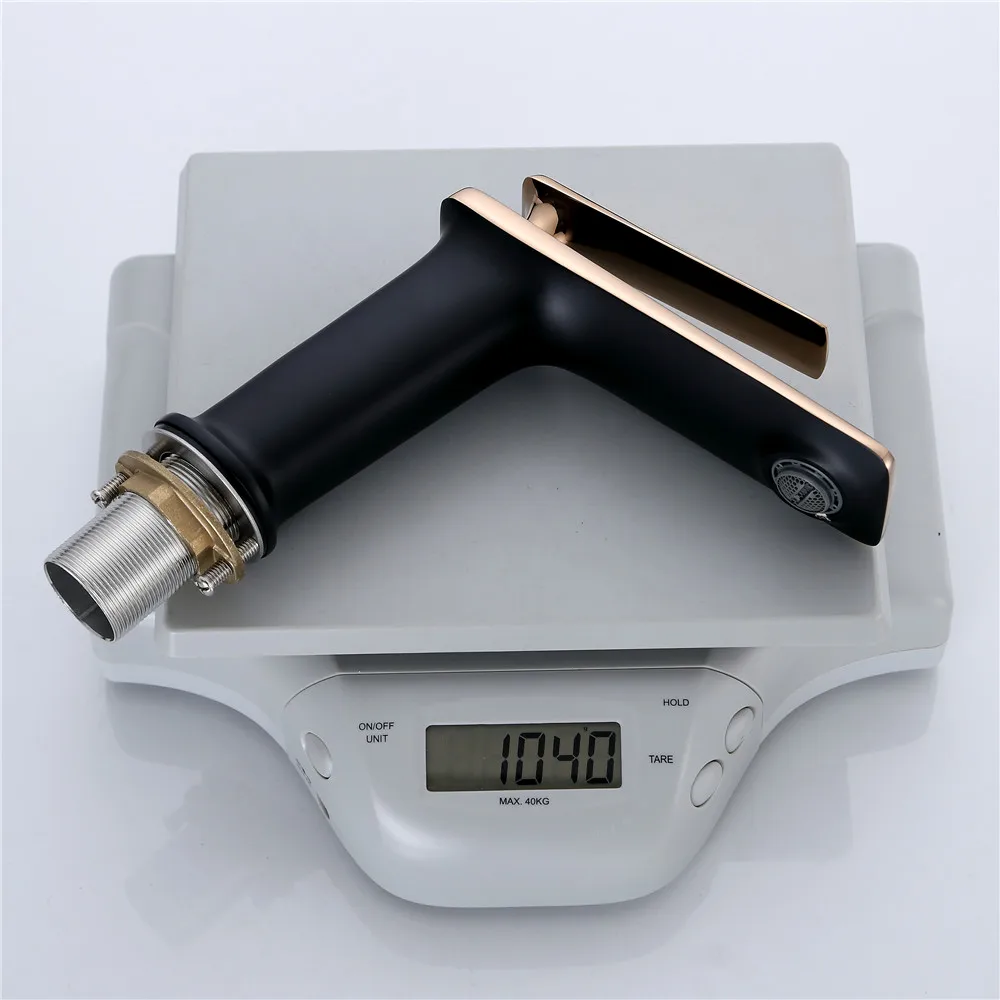 
Super luxury copper matte black hot water wash basin faucet mixer 