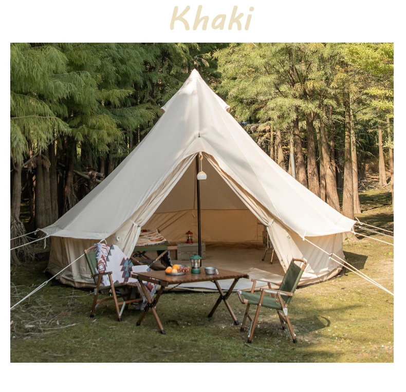 Wholesale Large Tent Camping Outdoor Luxury Cotton Canvas Double Layer Waterproof Mongolian Yurt Tent