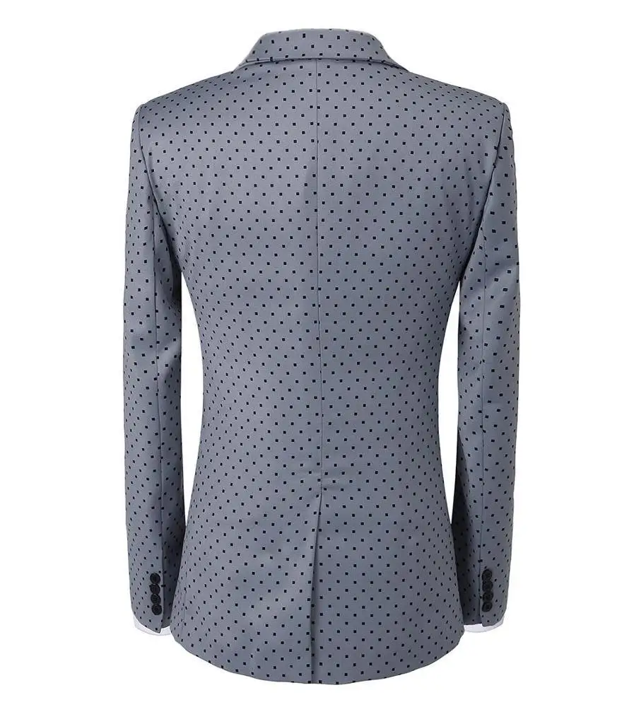 Slim Fit Notch Lapel double bleasted grey men suit mens trouser (Blazer+vest+Pants)