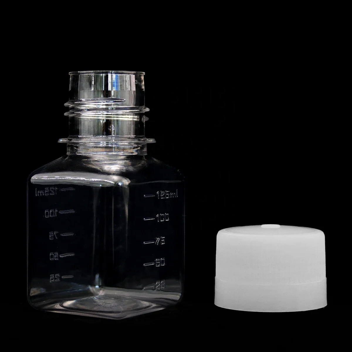 China Facfory wholesale PET PETG Plastic Square Sterile Cell Culure Bacteria Media Bottles 125ml 50ml 100ml 250ml 500ml 1000ml