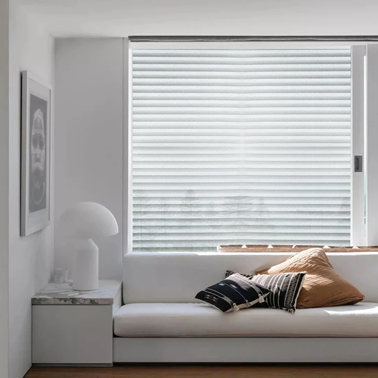 17.7'X78.7' High Privacy Stripe Design Decorative Pvc Glass Privacy Static Window Film