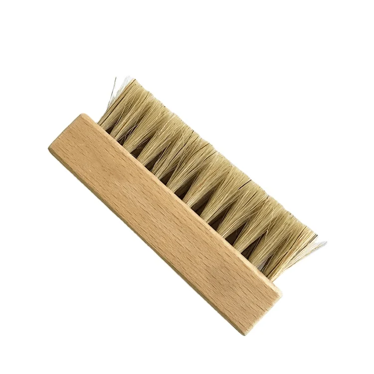 Деревянная щетка для чистки обуви, щетка для чистки обуви из конского волоса с ручкой из бука, кисть для полировки обуви