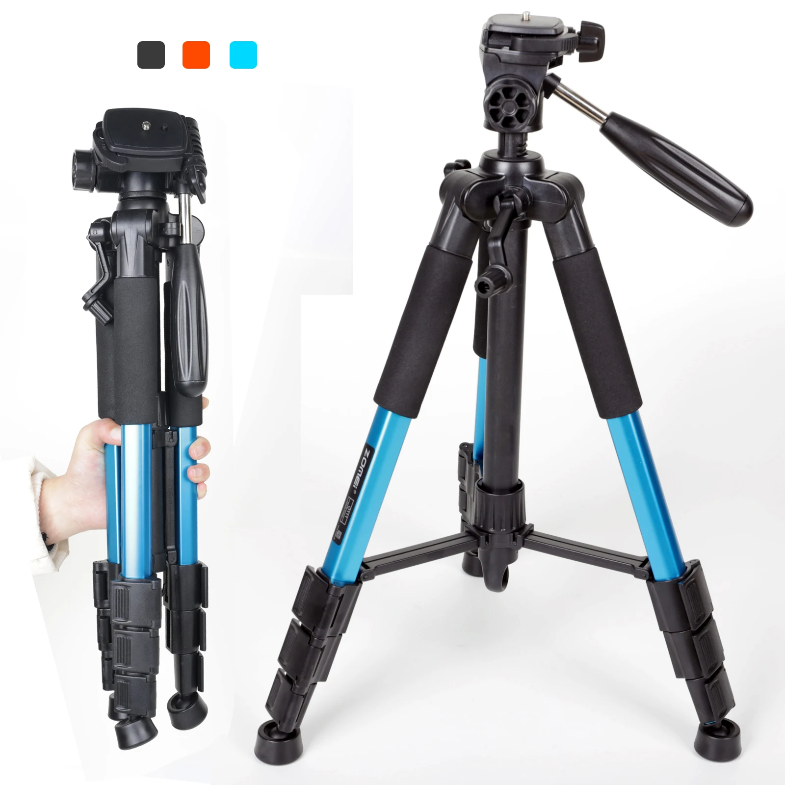 Zomei Q111 Высокое качество алюминий синий камера штатив Стенд цифровой DSLR свет Вес телескопическая