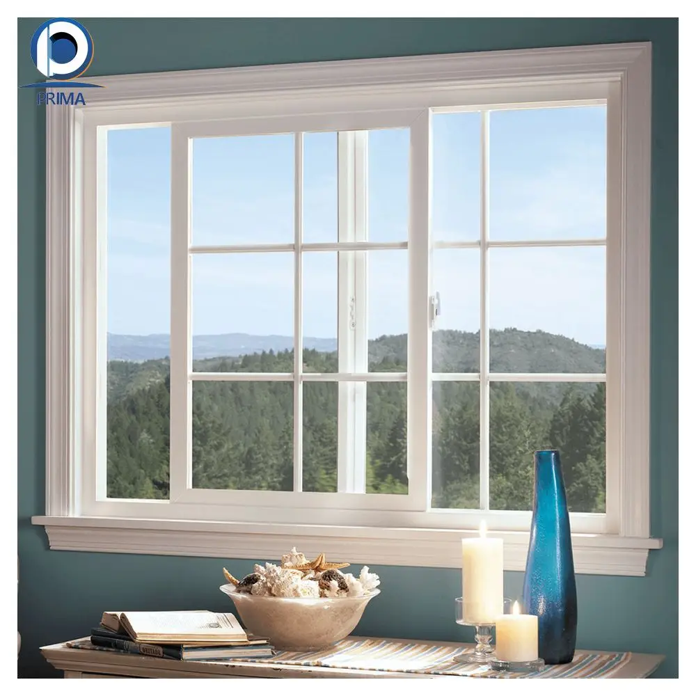 Prima Horizontal Upvc/pvc Small Sliding Window Residential Iron Double Glazed Aluminium Polycarbonate Sliding Windows