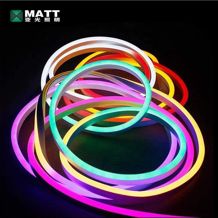 Matt 12V 24V Neon Strip Rope neon flex de silicona Silicon Tube Waterproof DIY Sign Red Green Blue Yellow Pink Neon Light