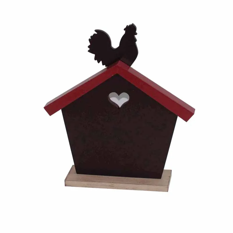 Недорогой деревянный дощатый фермерский дом с животным петухом поросенок Форма крупного рогатого скота стоя с основанием