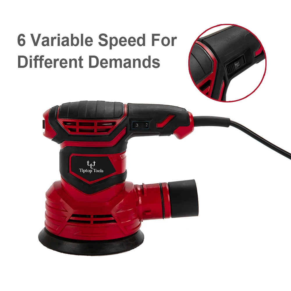 Hot Sale 5 inch Random Orbital Sander 125mm 350W Variable Speed AC Corded Electric Dual Action Palm Sander For Woodworking