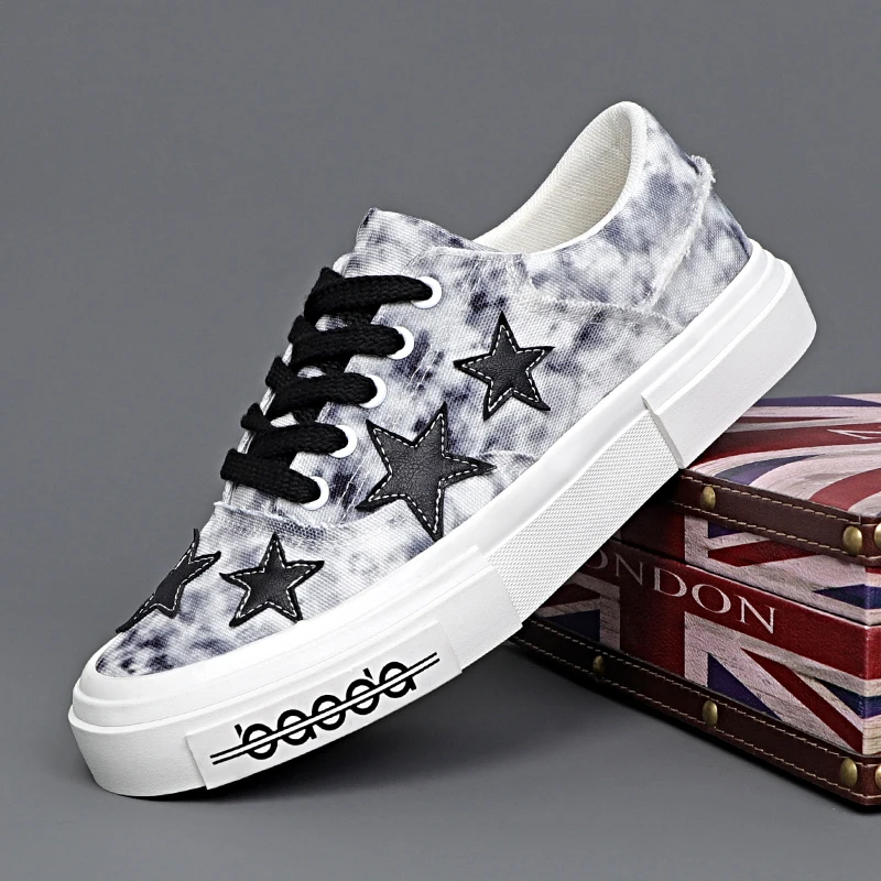 Diamond Sport Hot Selling Customize 2024 Fashion Graffiti Casual Canvas Shoes Vulcanized Shoes for Men