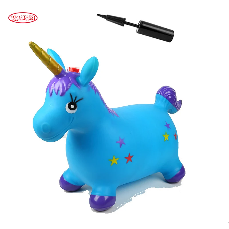 TEMU Hot Sell Children Indoor and Outdoor PVC Bouncy Hopping Animal Toys Inflatable Toy Jumping Unicorn for Kids