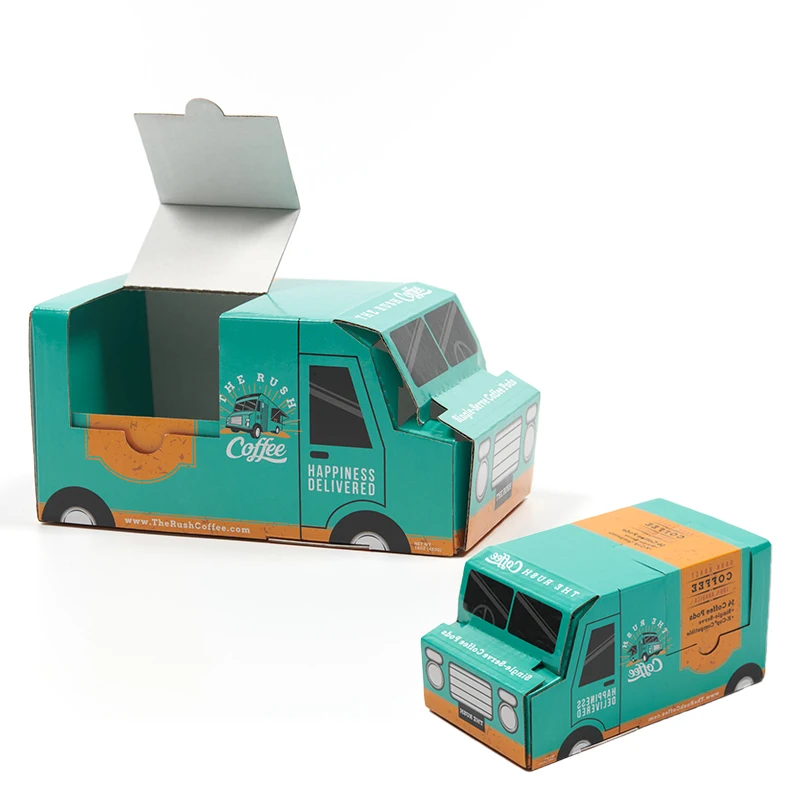 Fancy New Custom Logo Bus shape creative box Color Cardboard new Product Box car Corrugated Folding Wholesale box packaging gift