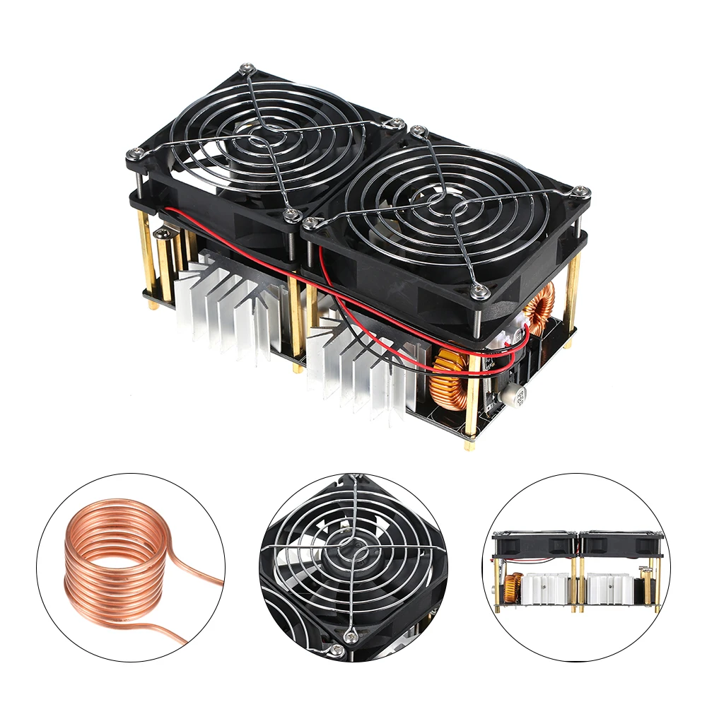 1800W 40A ZVS Induction Heating Board Module Heater DIY Flyback Driver Heater+Tesla Coil+Fan