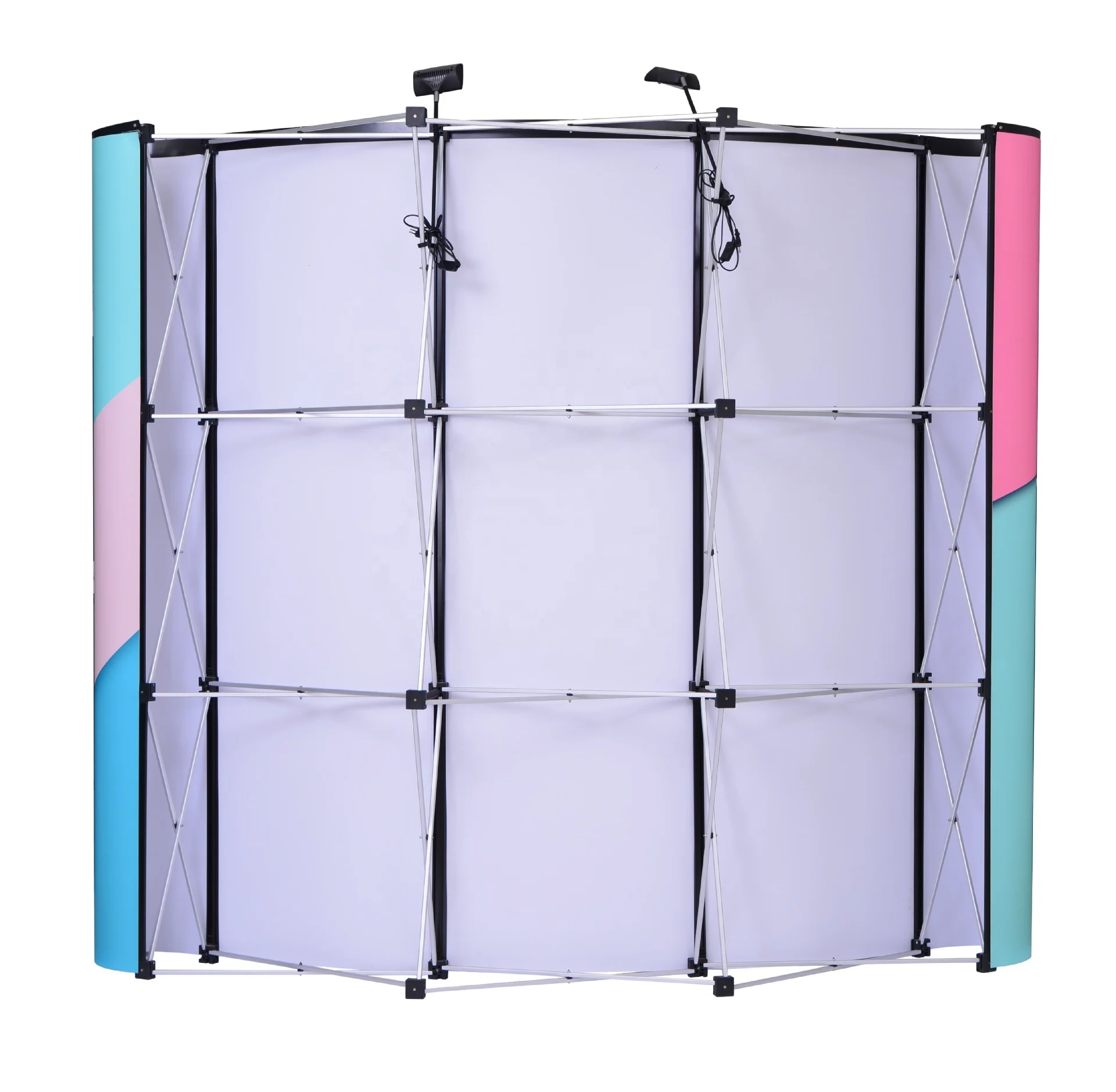 GLOBAL TENT Custom Curved Pop-up Display Exhibit Expo Banner Stand Exhibition Signage Board