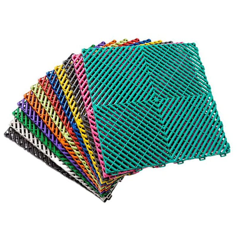 Easy Clean Floor Tiles Pvc Modular Interlocking Cushion Anti-slip Drainage Interlocking Garage Floor Tiles For Warehouse