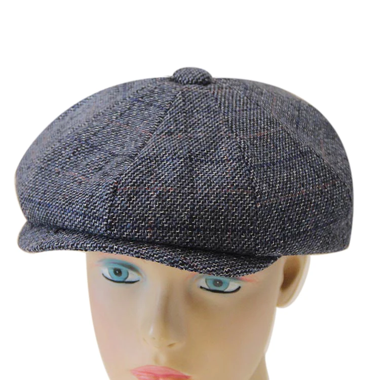Wholesale Cheap Winter Plaid Octagonal Flat Cap Beret Newsboy Cap Beret Painter Ivy Hat For Women