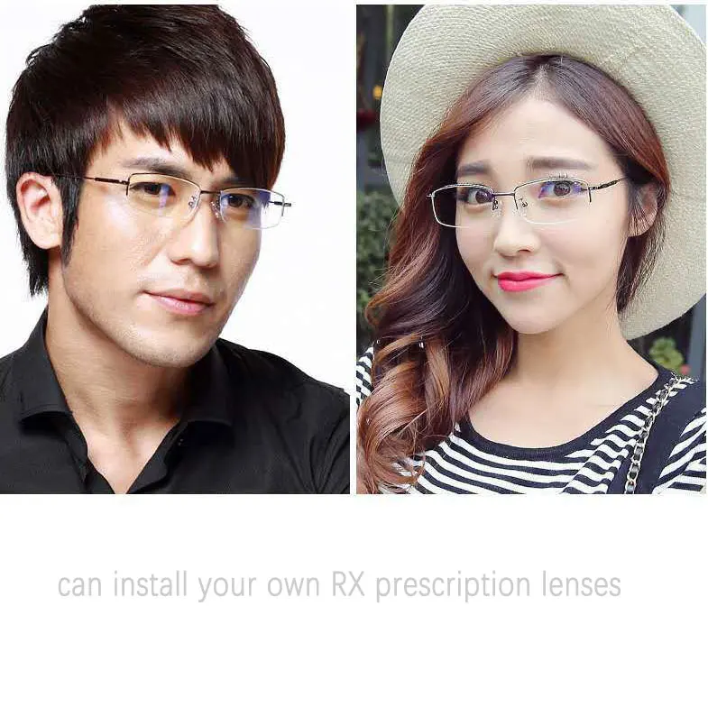 Мужские высококачественные многофокальные прогрессивные очки для чтения с полуободковой оправой из сплава эффектом памяти и защитой от синего света