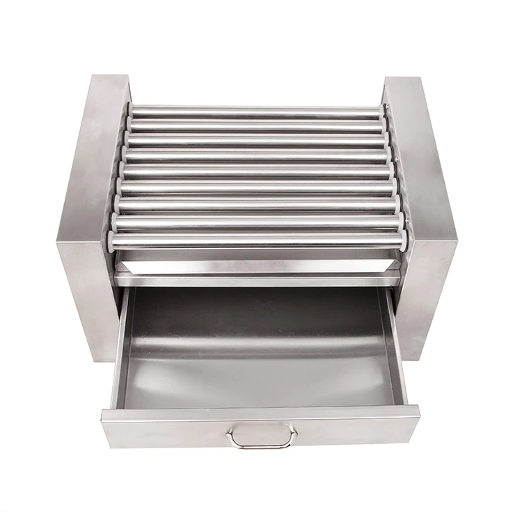 9 Rollers Hot Dog Roller Machine Commercial Electric Hot Dog Roller Grill Machine With Built In Bun Warmer