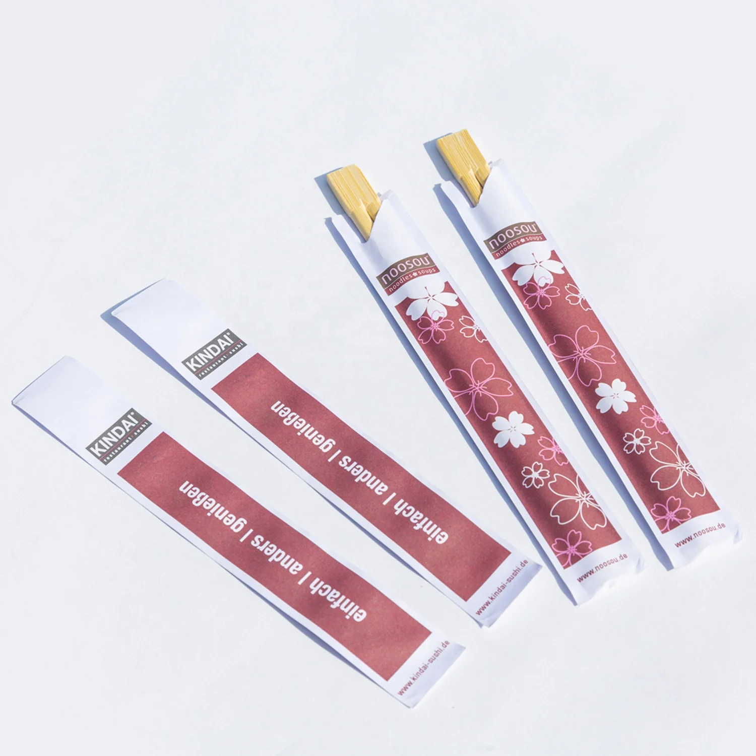 Wholesale Custom Printed Disposable One Time Use  Bamboo Twins Chopsticks for Dinner Set