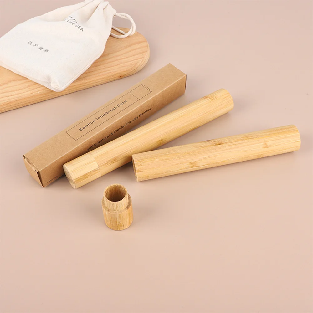 Eco Friendly Travel Wood Reusable Biodegradable Hotel Bamboo Toothbrush with Bamboo Holder