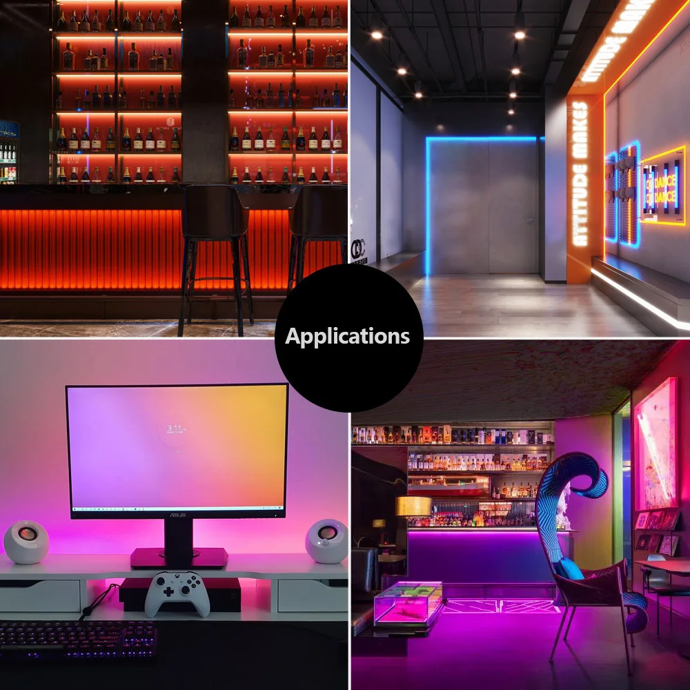 High Density 4mm LED Ribbon Light DC 5V 12V 24V 480 Leds 4mm 5W IP20 Flexible COB LED Strip Light