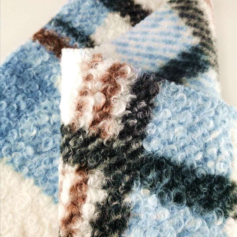 Fashion/Hot selling Screen Printing Polyester Knitted Wool Fabric for winter coats 340GSM 100%P