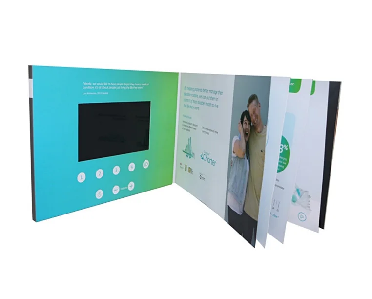 Рекламная LCD видео брошюра карта usb видео конверт книга оптовая продажа индивидуальная видео поздравительная открытка