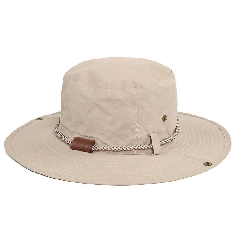 Men Women Sun Protection Wide Brim Bucket Hat Waterproof Breathable Packable Custom Boonie Hat for Fishing