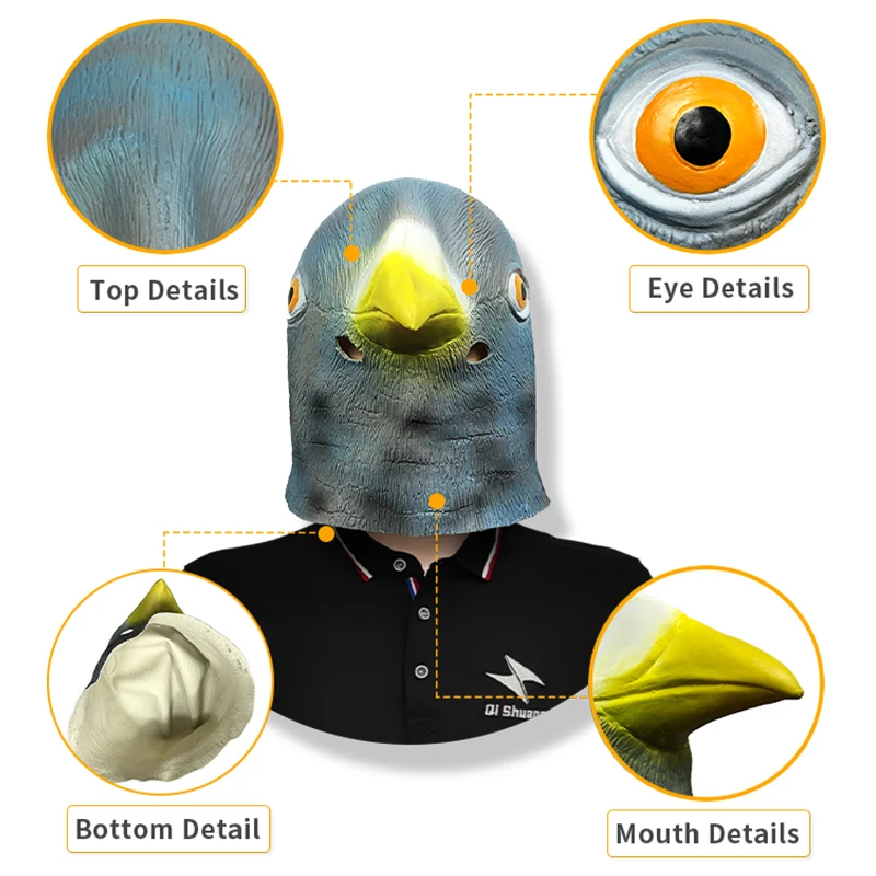 Full head pigeon mask  Animal Party Mask Costume Toys for Halloween Head mask Decorations